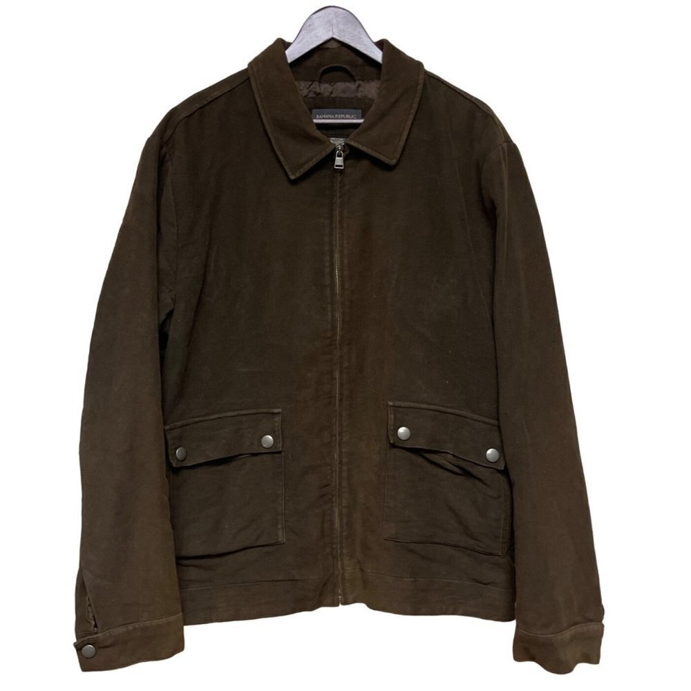 Banana Republic Brown Bomber Jacket Full Zip Front Pocket Men's Size XL